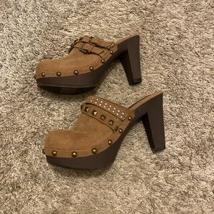 Unionbay Studded Rhinestone Heeled Clogs Size 7M Y2K